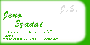 jeno szadai business card